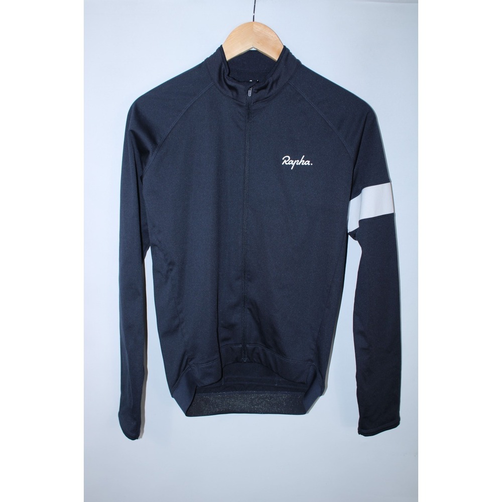 Rapha Men's Medium Navy Blue Full Zip Core Long Sleeve Jersey